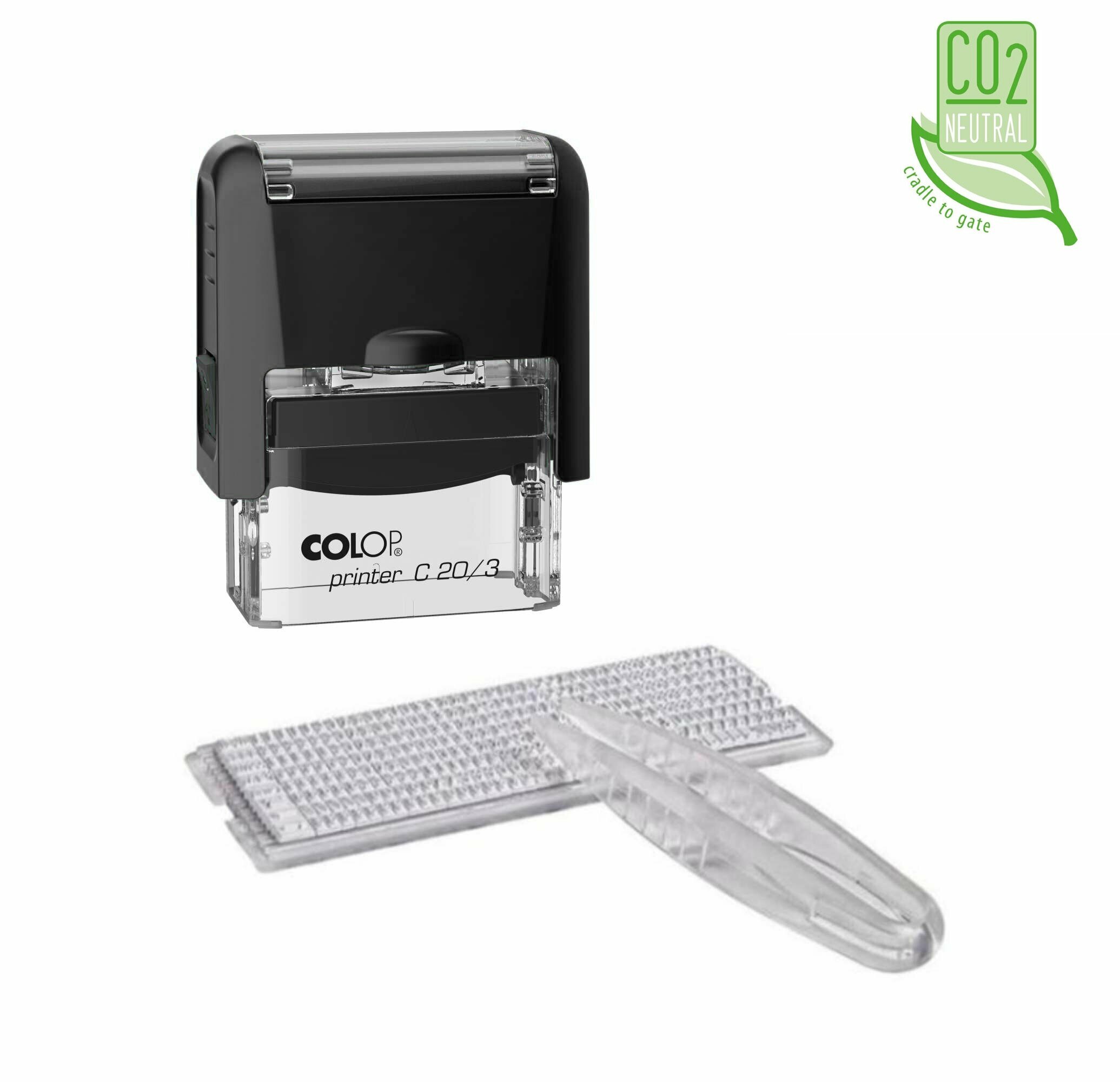 Colop Printer C20/3 SET автоматический самонаборный штамп 38х14 мм, 3 строки (черная / Русский / 1)