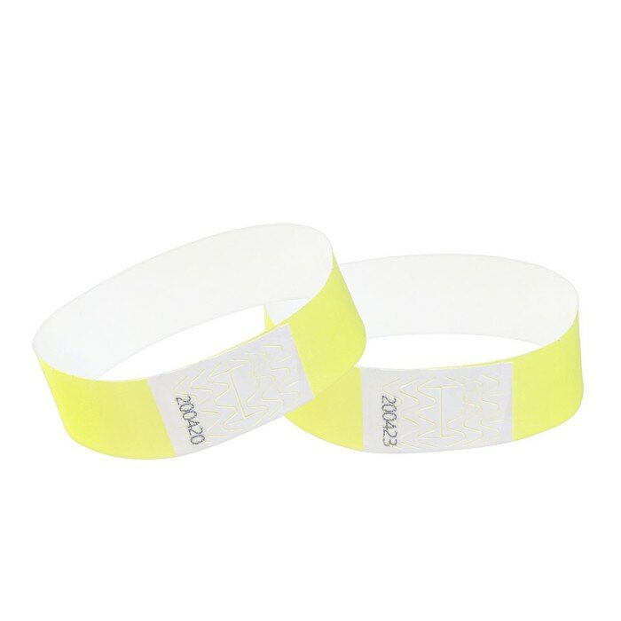 фото Бумажный контрольный браслет "Жёлтый неоновый" TYVEK