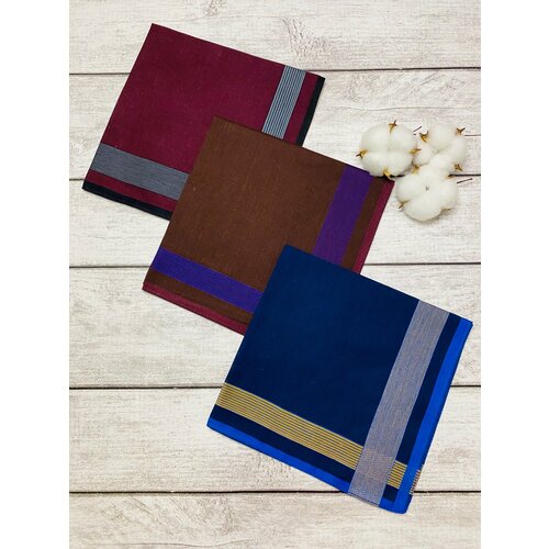 фото Носовой платок , синий, коричневый renatex