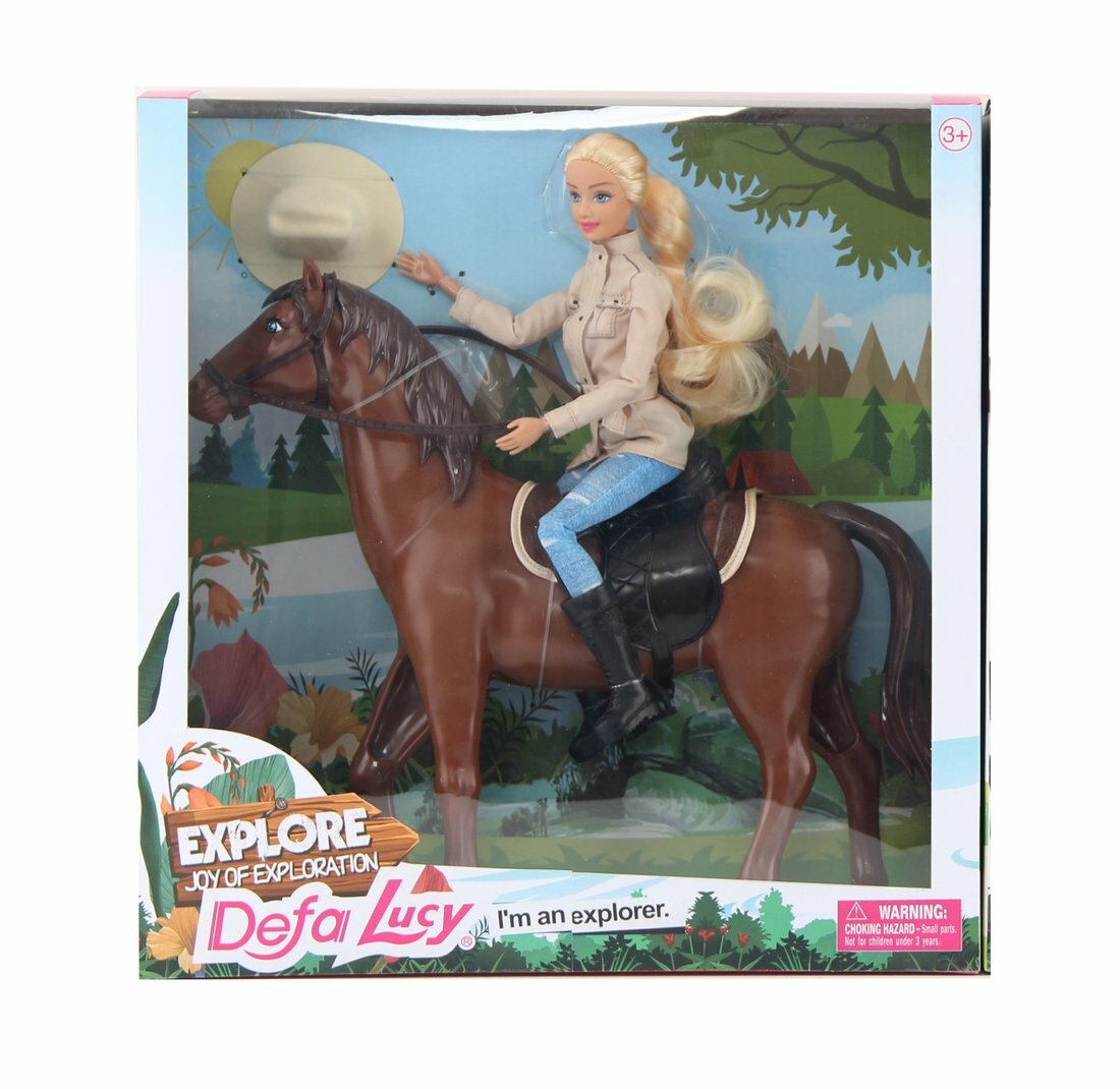 Игровой набор Defa Lucy "На прогулке", в комплекте кукла 29 см, предметов 2 шт Defa 8466 brown