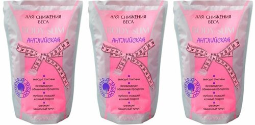 Северная Жемчужина Соль для ванн Body Slim, английская, для снижения веса, 1000 г, 3 шт