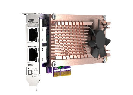 Плата расширения/ QNAP QM2-2P2G2T Expansion card 2 slots M.2 2280 NVMe. PCIe Gen3 x4 interface, 2x 2.5 GbE BASE-T. QM2-2P2G2T — фото 4