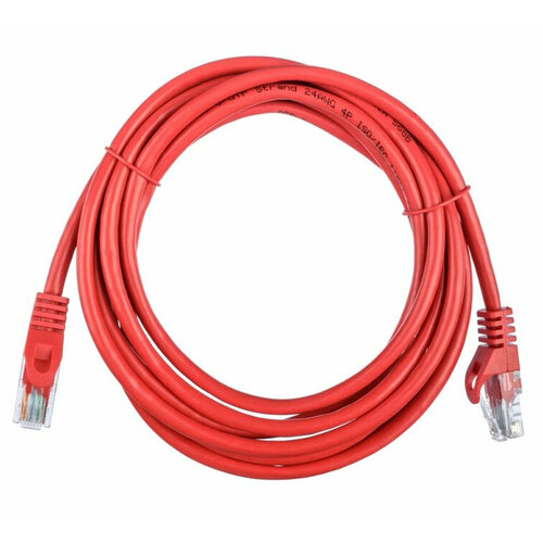 Патч-корд ACD LPU5E-50R Cat5e UTP 24AWG 4Pair, 7/0.18мм CCA Красный, 5.0м