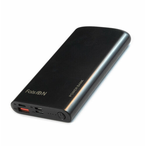 Аккумулятор внешний FaisON PB-03, Stream, 10000mAh, PD 20Вт, цвет: чёрный