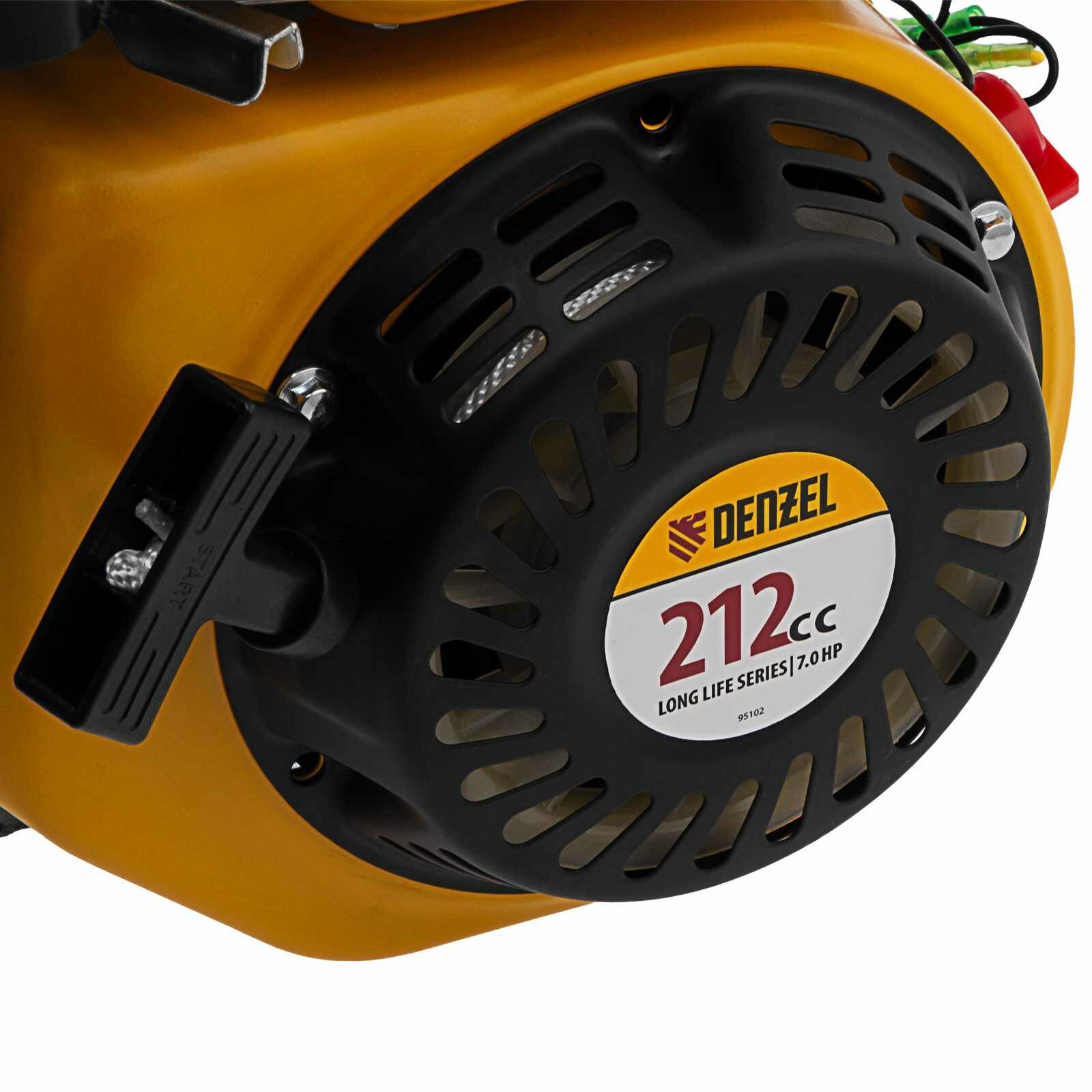 Двигатель бензиновый Denzel RX-17S 7 л. с, 212 см3, горизонтальный вал шлиц 25 мм 95102 — фото 8