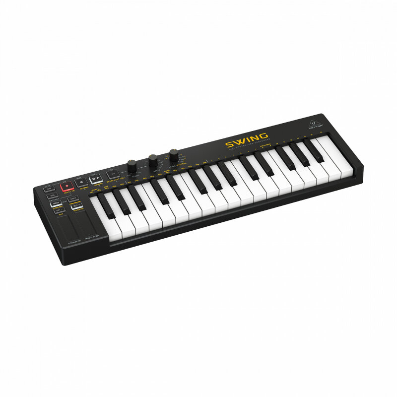 BEHRINGER SWING MIDI-контроллер с 32-клавишной клавиатурой 64-голосной полифонией и сенсорными полосами высоты тона и модуляции