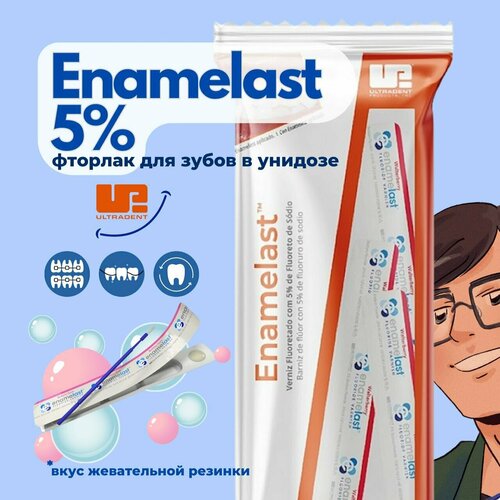 Enamelast Ultradent фторидный (фтор) лак 5%, 1 унидоза 0,4 мл, вкус жевательная резинка