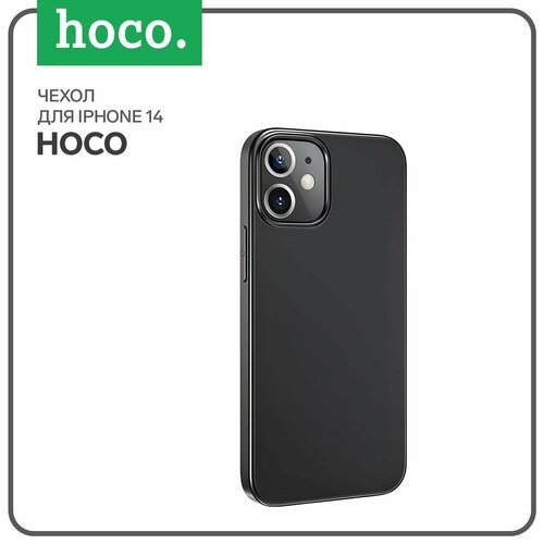 Чехол Hoco для телефона iPhone 14, TPU, усиленное окно под камеру, чёрный чехол hoco для телефона iphone 14 tpu усиленное окно под камеру чёрный