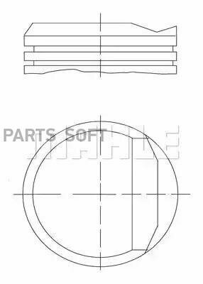 MAHLE 0348100 Поршнекомпект (1ци) VW Golf 2/Passat B3 mot. KR/PL ->92 d=81,00mm