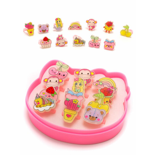 фото Кольцо бим-бом, белый, бесцветный