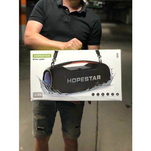 Портативная Беспроводная Bluetooth Колонка Hopestar A60 100W Караоке Система Беспроводной Микрофон Черная 11990₽