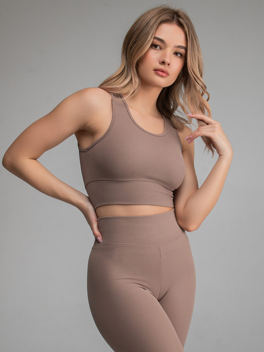 Топ AMORE SPORT, размер XL, бежевый — фото 1