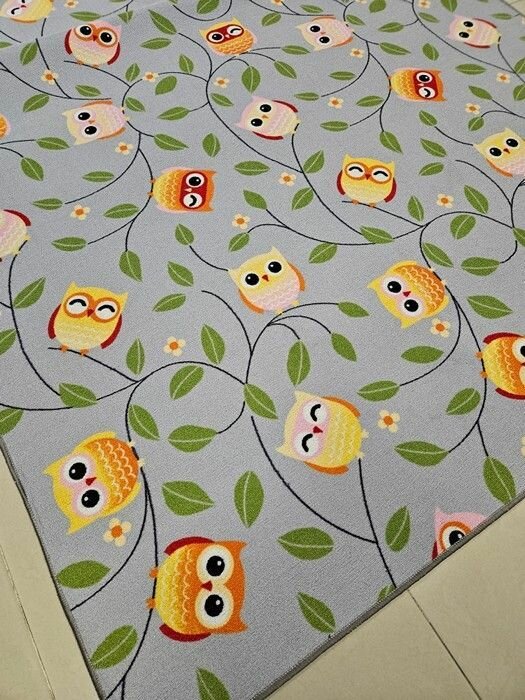 Детский ковер-палас OWLS серый Детский коврик 2 x 3 м. - фотография № 7