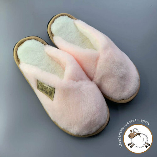 Тапочки Wool Lamb тапочки из натуральной шерсти, размер 40-41, коралловый, розовый