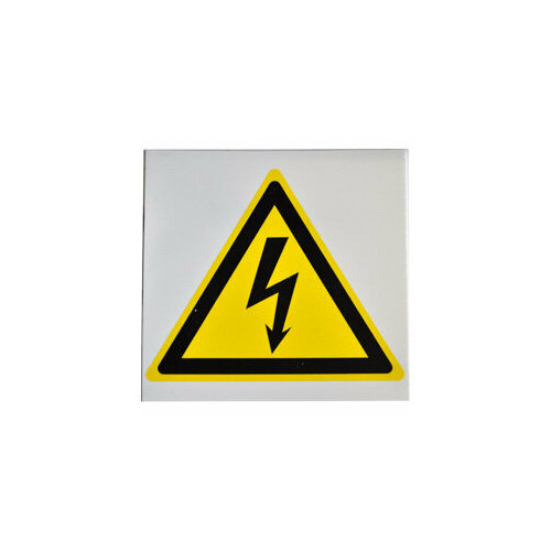 Плакат W08 "Опасность поражения электрическим током" 150х150мм пластик (9 шт. в комплекте)