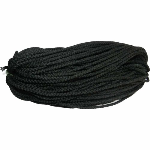 Вязаный шнур (ПП, 6 мм, с сердцевиной, универсальный, черный, 20 м) Tech-Krep 140331