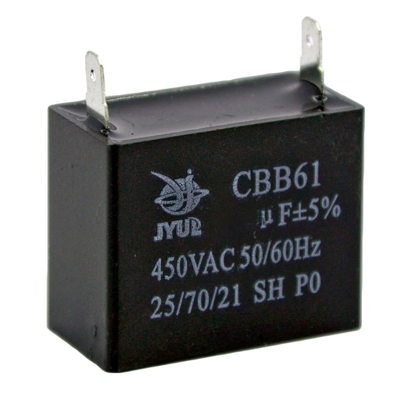 CBB-61 25 µF 450VAC (37x15x25) 5% с клеммами конденсатор пусковой