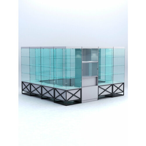 Павильон торговый "лофт стиль" островной №5б, Серый 337 x 337 x 210 см (ДхШхВ)