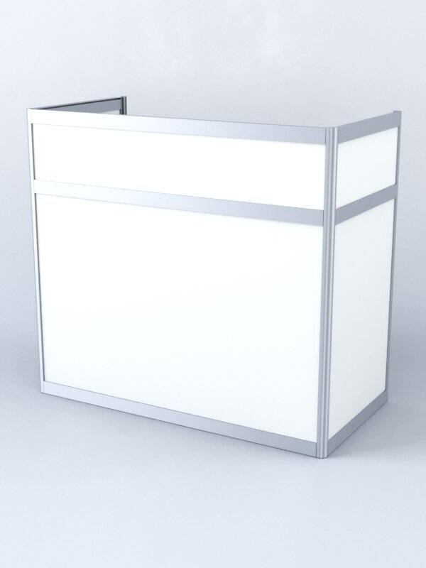 Прилавок под кассу из профиля №5 (без дверок), Белый 100 x 50 x 90 см (ДхШхВ)