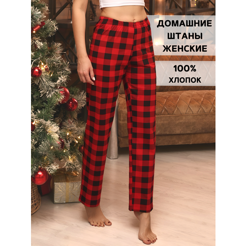 фото Брюки angels wear, прямой силуэт, повседневный стиль, трикотажные, без карманов, размер s, красный