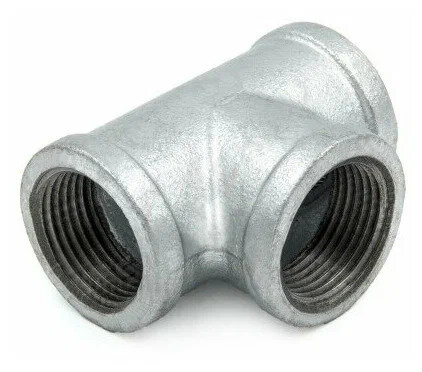 Тройник прямой чугунный оцинкованный Ду 50 (2") ВР/ВР