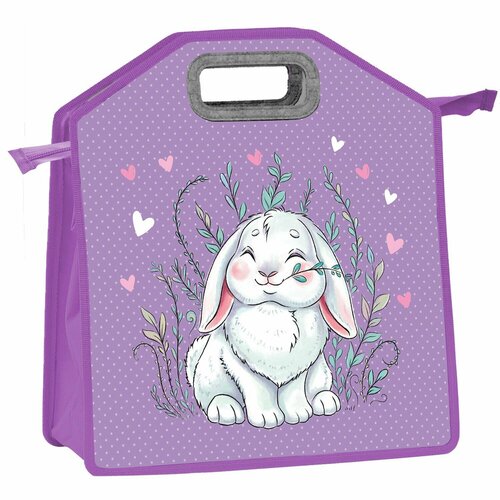 Папка-сумка Юнландия Little Bunny, 1 отделение, фетровые ручки, 34х30х11 см