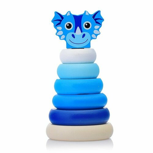 Пирамидка Alatoys Дракон, синяя, 6 колец (П26) деревянные игрушки alatoys пирамидка псч3006
