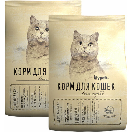 MYPETS для взрослых кошек с индейкой (0,4 + 0,4 кг)