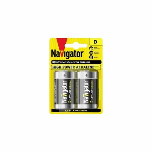 Батарейка Э/п Navigator Новая Энергия LR20/373 BL2 94755, 2 шт. батарейка э п duracell lr14 343 bl2 2 шт