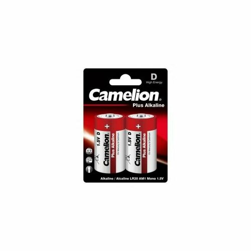 Батарейка Э/п Camelion Plus Alkaline LR20/373 BL2, 2 шт. батарея camelion plus alkaline lr20 bp2 d 20000mah 2шт блистер