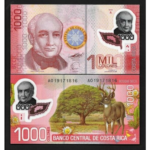 Коста-Рика 1000 колон 2009-2013 полимер клуб нумизмат банкнота 10000 колон коста рики 2009 года