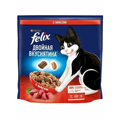 Felix Двойная Вкуснятина корм для взрослых кошек всех пород, мясо 1,3 кг