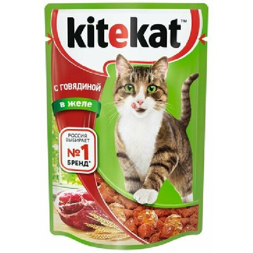 Kitekat Паучи с говядиной в желе для кошек 10151299 10227775 0,085 кг 25118 (2 шт)