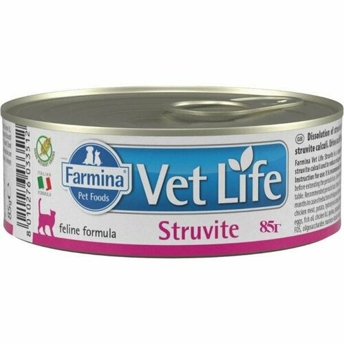 Farmina Консервы для кошек диета Vet Life струвит (паштет), 85г 0.085 кг