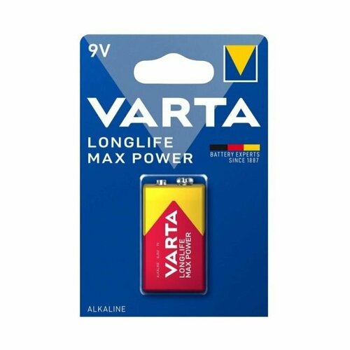 Батарейки Varta LONGLIFE MAX POWER (MAX TECH) Крона 6LR61 BL1 Alkaline 9V (4722) (1/10/50) батарейка varta longlife max power max tech lr6 aa bl2 alkaline 1 5v 4706 2 40 200