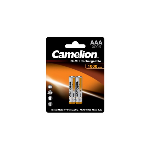 Аккумулятор Camelion R03 AAA BL2 NI-MH 1000mAh, упаковка 2 шт.