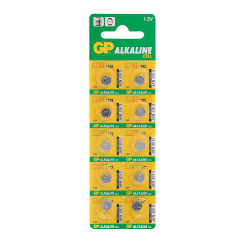 Батарейка GP Alkaline 192 (G3 LR41) алкалиновая 1 шт в блистере (отрывной блок) 4891199015533