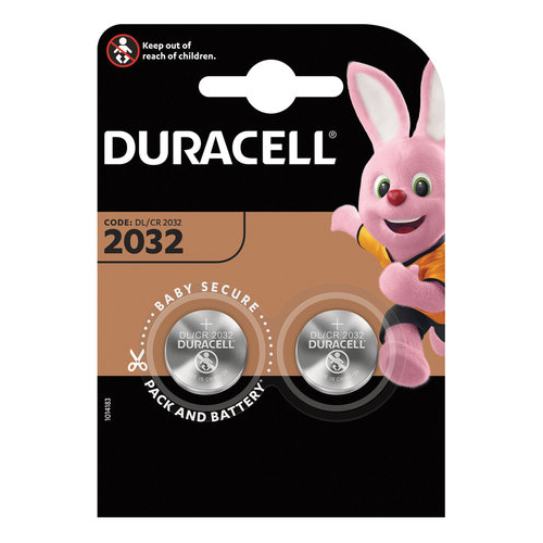 Батарейки DURACELL Lithium, CR2032, литиевые, комплект 2 шт, в блистере батарейки duracell lr6 по 2 на блистере simply по 6 шт