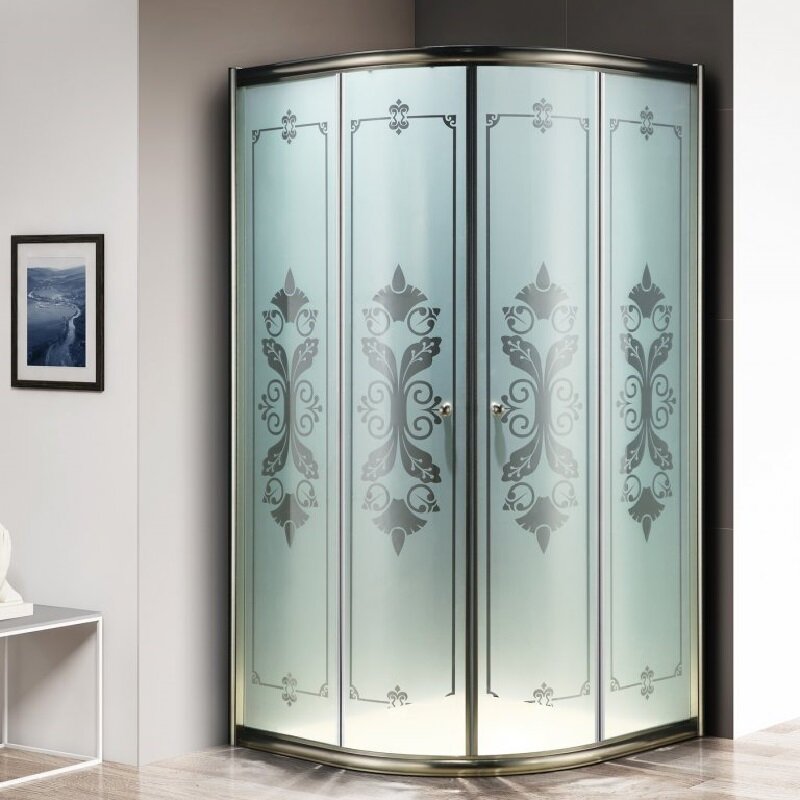 фото Cezares Душевой уголок GIUBILEO-R-2-80-SCORREVOLE-C-Br, 80 х 80 х 195 см, стекло матовое узорчатое