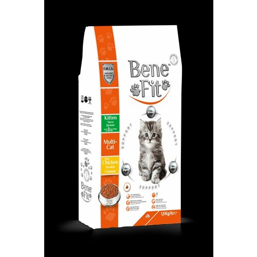 #(У)Benefit 600055 Kitten Multi-Cat with Chicken Корм сухой д/котят с курицей 1,5 кг benefit kitten multi cat with chicken с курицей 1 5 кг