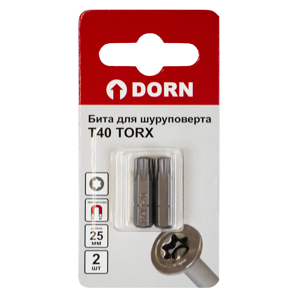 Биты DORN T40  25 мм 2 шт