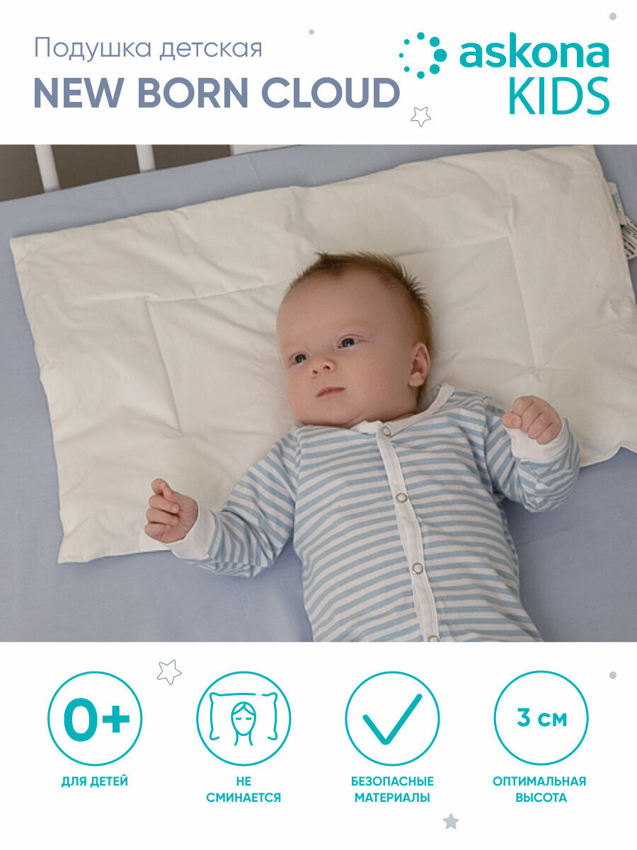 фото Анатомическая подушка Askona (Аскона) детская New Born Cloud