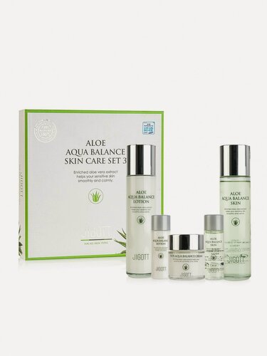 Изображение товара Набор для лица с алоэ Jigott Aloe Aqua Balance Skin Care 3 Set