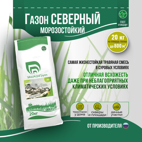 Травосмесь Северный газон 20 кг Мосагрогрупп травосмесь дачный газон для умеренных регионов 5 кг мосагрогрупп