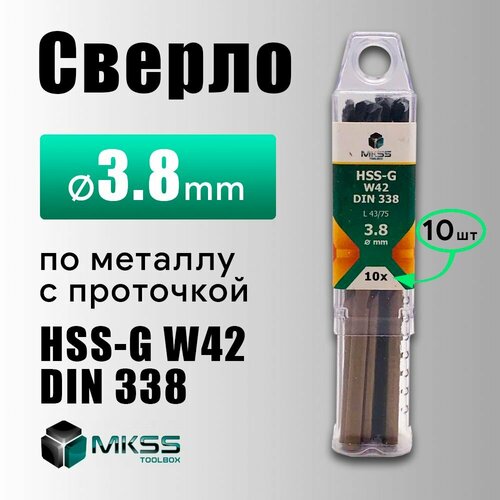 Сверло по металу HSS-G MKSS 3.8 мм в уп 10шт