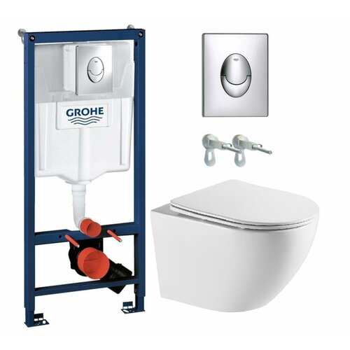 Готовый комплект: Инсталляция Grohe овал + Унитаз Lengitown Milan TL-46 UQ Tornado