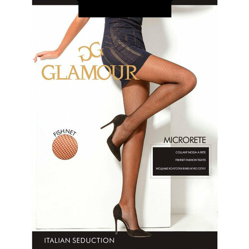 фото Колготки glamour mikrorete, размер 3-4, черный