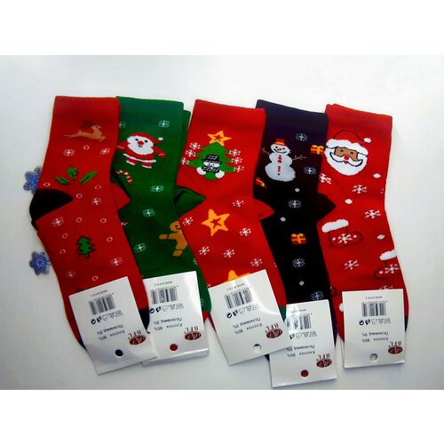 фото Носки bfl, 5 пар, размер 36-40, зеленый, черный, красный