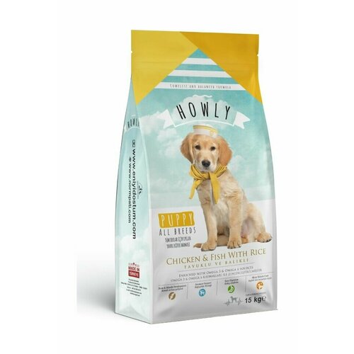 Howly - Сухой корм для щенков всех пород, с курицей и рыбой pp62736 15 кг