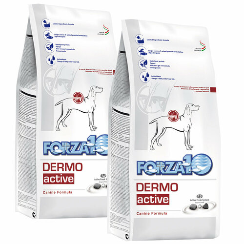 FORZA10 DOG DERMO ACTIVE для взрослых собак всех пород при заболеваниях кожи (4 + 4 кг)